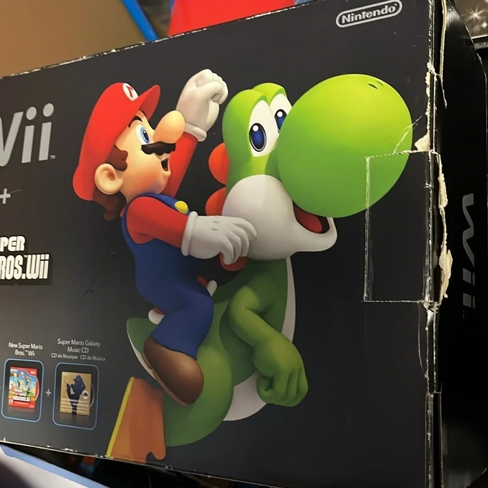 Nintendo Wii Console with New Super Mario Bros - Black! Missing game!